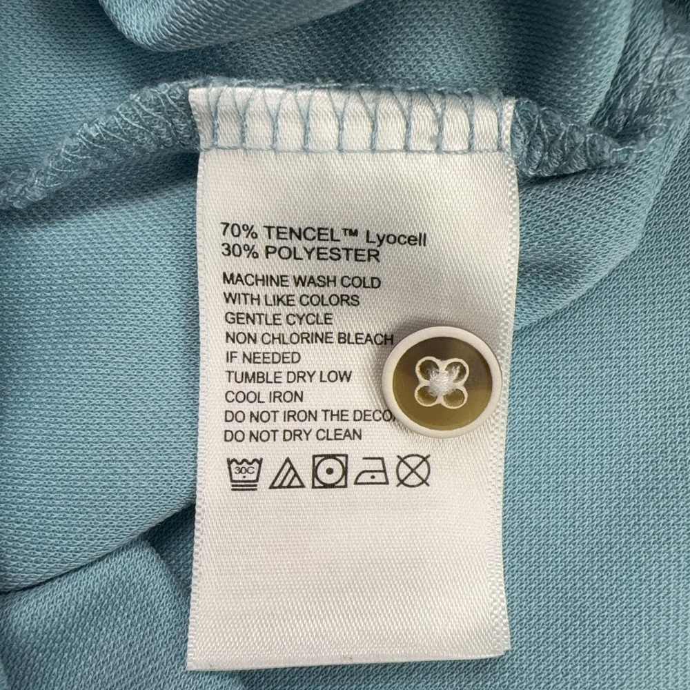 Tommy Bahama Polo Shirt Mens M Blue Lyocell Polyester Tagless Collared - Picture 9 of 10